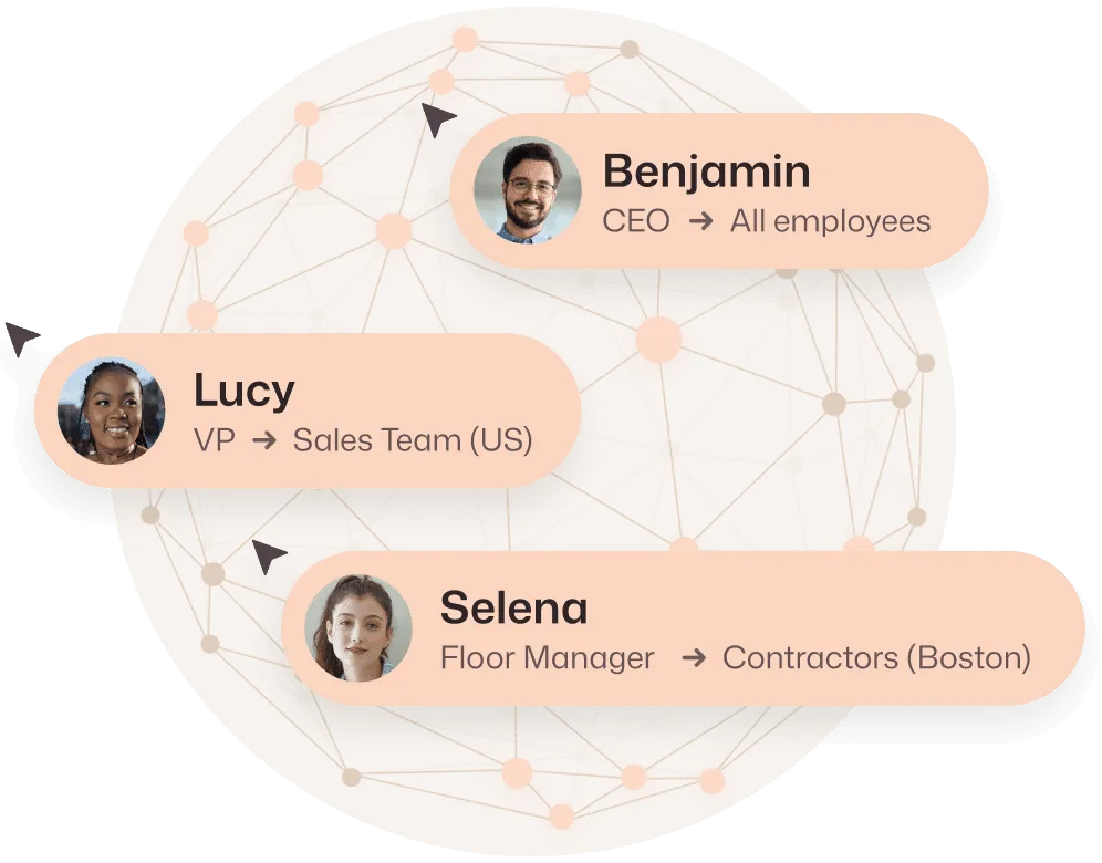 Targeted employee communication across teams, departments, and locations.
