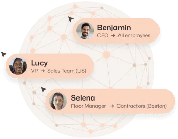 Targeted employee communication across teams, departments, and locations.