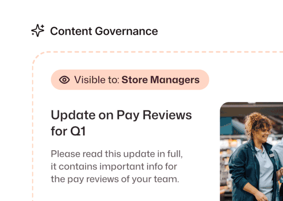 GIF showing the AI features embedded within Interact including auto-translate and content governance.