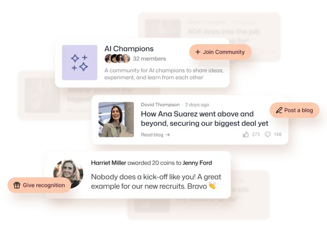 Interact aids building a positive workplace culture with an AI Champions community, a blog spotlighting Ana Suarez, and Harriet Miller recognizing Jenny Ford.