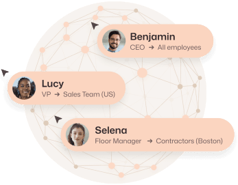 Targeted employee communication across teams, departments, and locations.