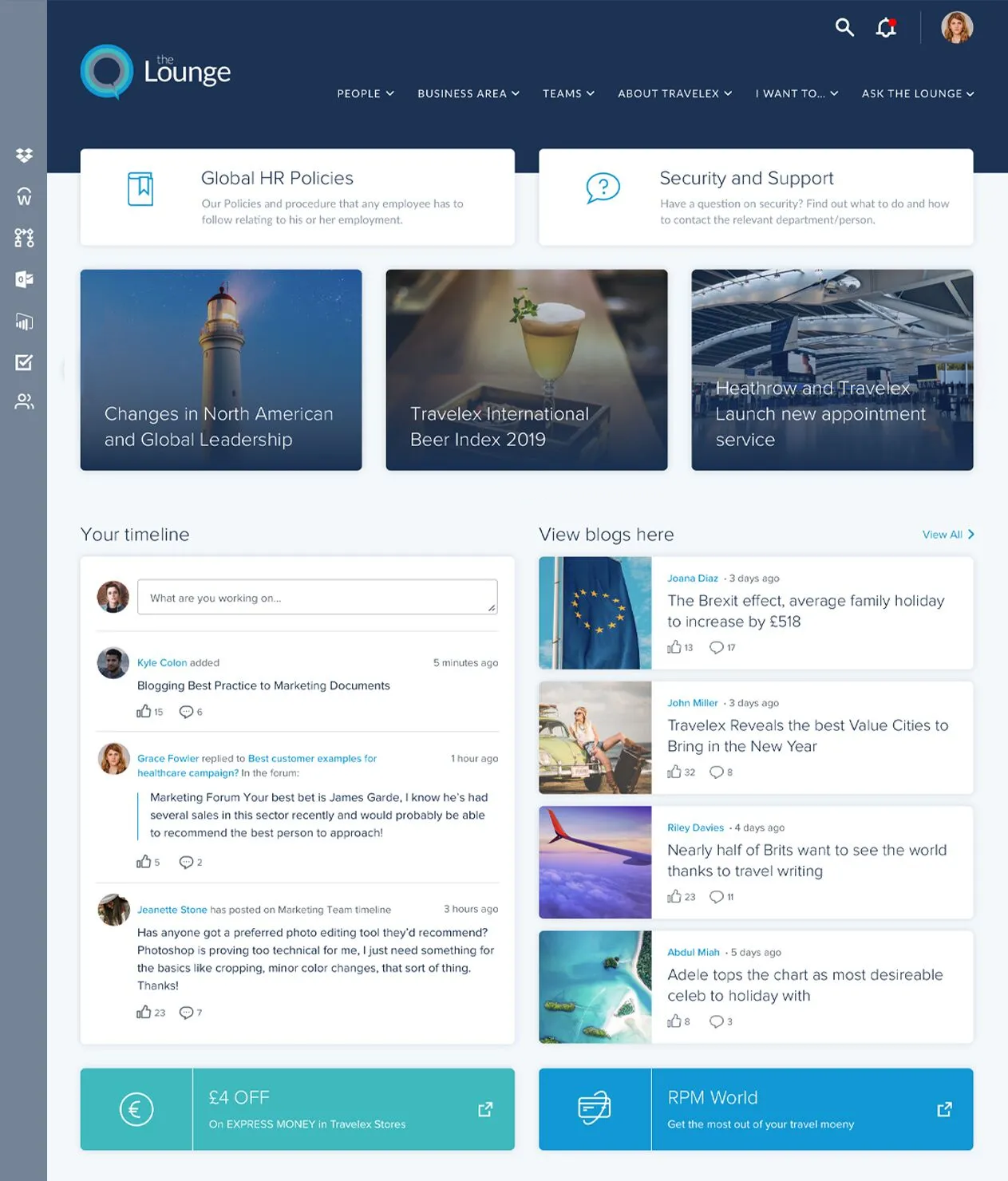 Travelex homepage screenshot.