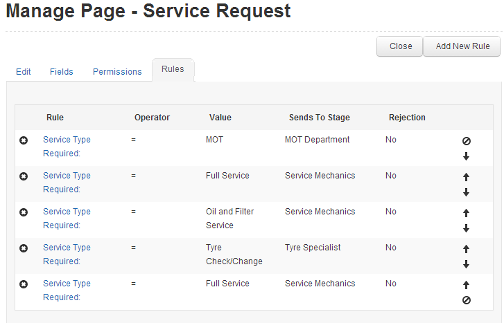 Manage service requests