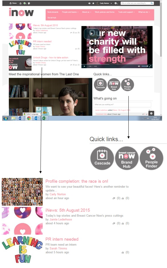 Breast Cancer Now_embedding a new brand within the hearts of employees_quick links