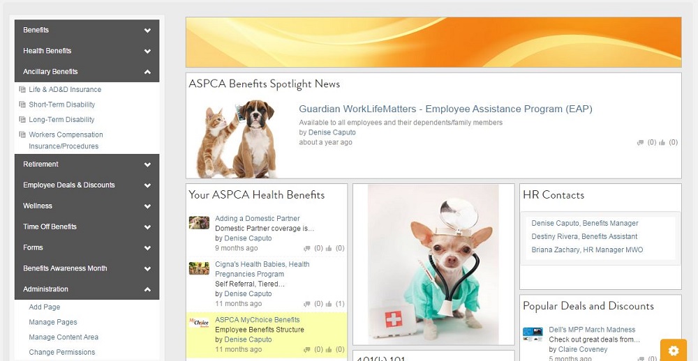 ASPCA: 7 of the best intranet examples guaranteed to improve employee engagement