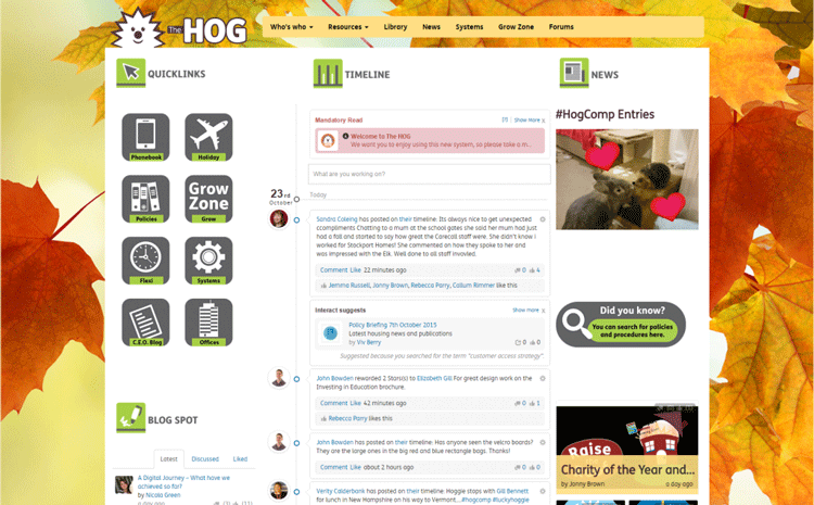 9 engaging intranet design examples (beyond the homepage) The HOG Autumn