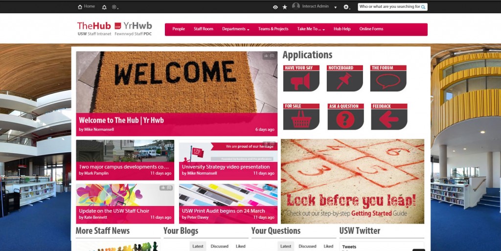 9 engaging intranet design examples (beyond the homepage) Uni of South Wales