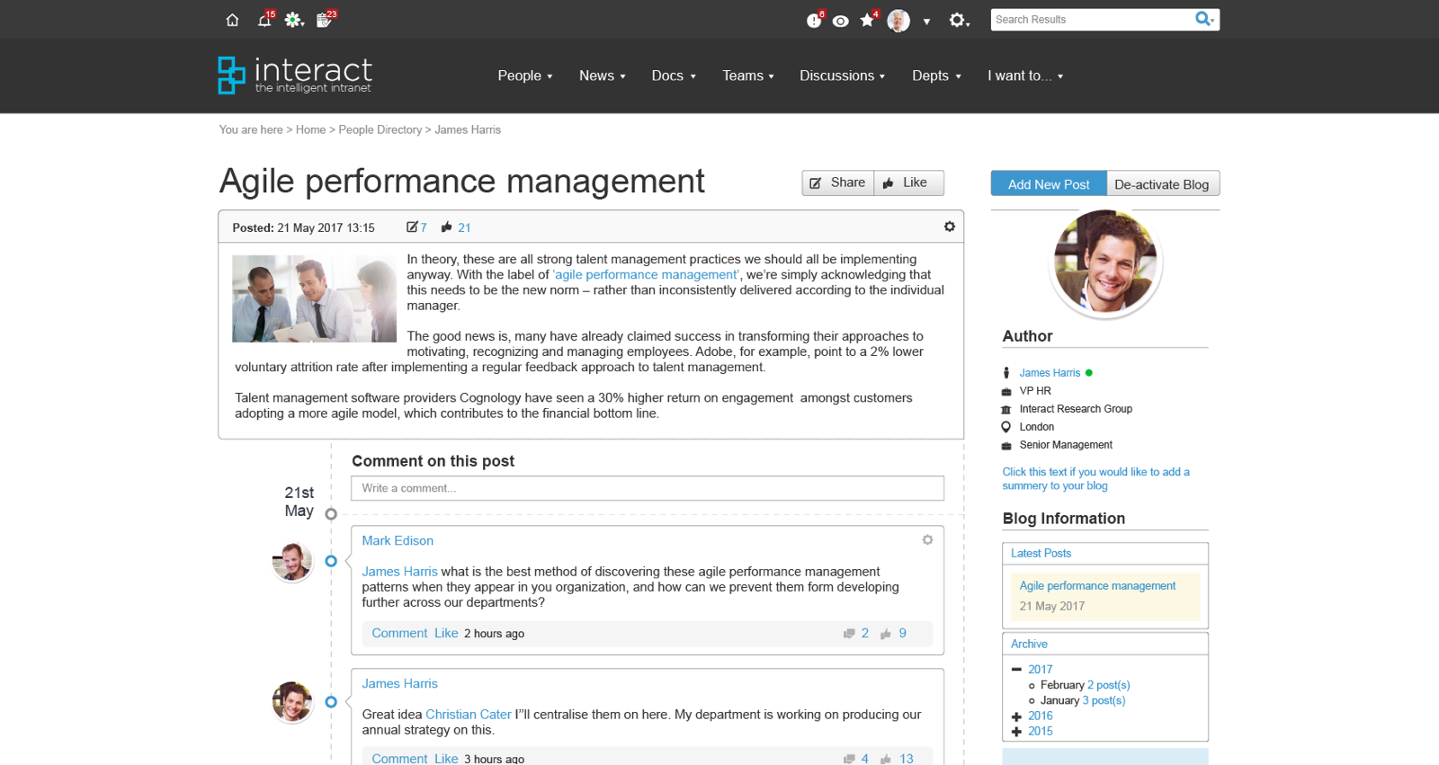 agile performance management blogging