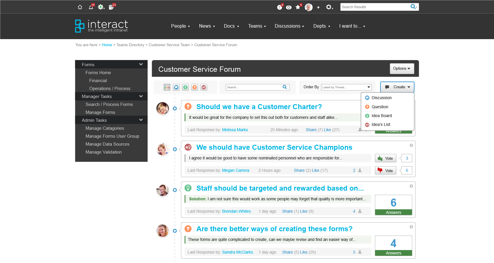 ic content customer service forum