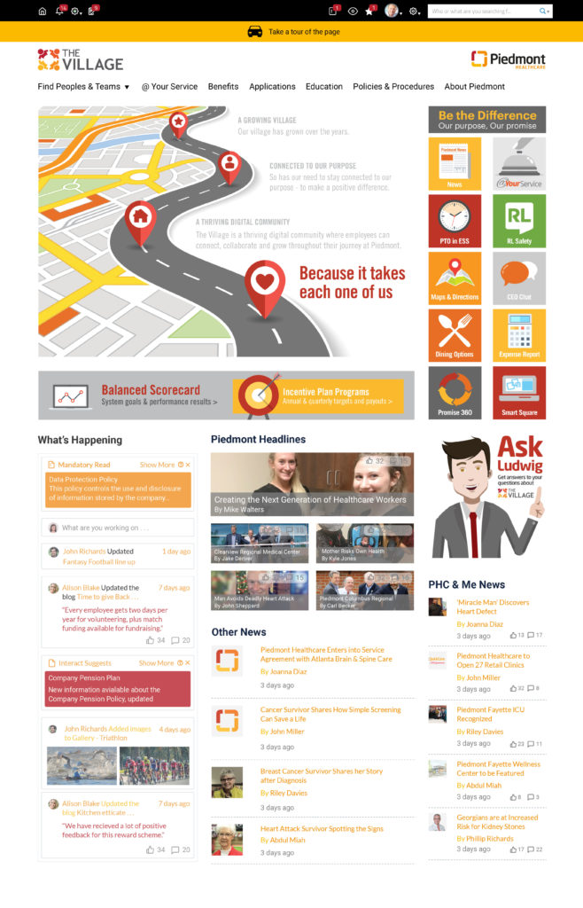 Healthcare intranet design