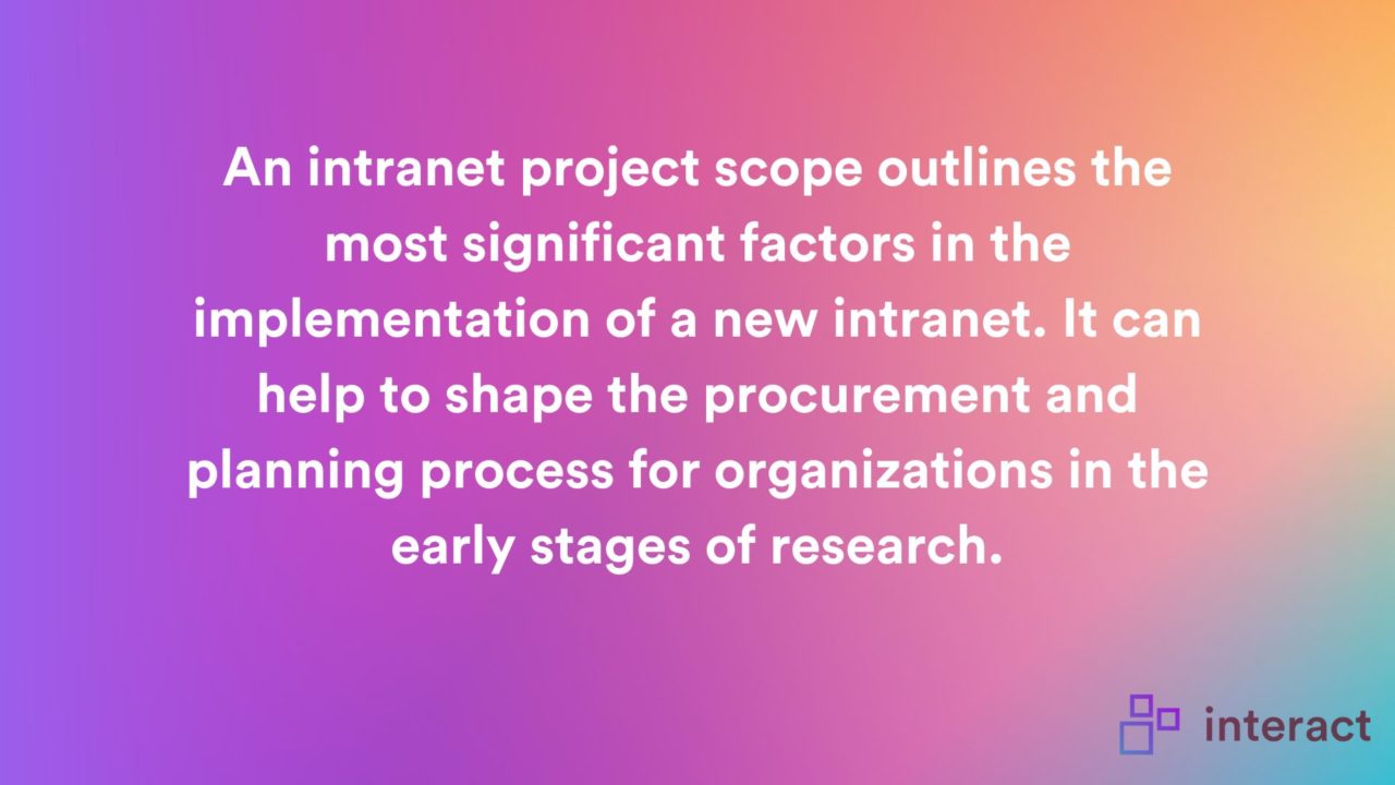 intranet project scope definition
