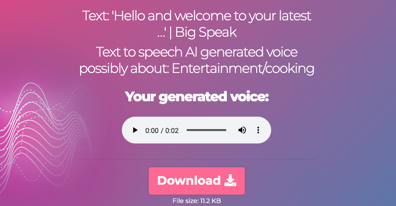 A screenshot of Big Speak internal communication tool.