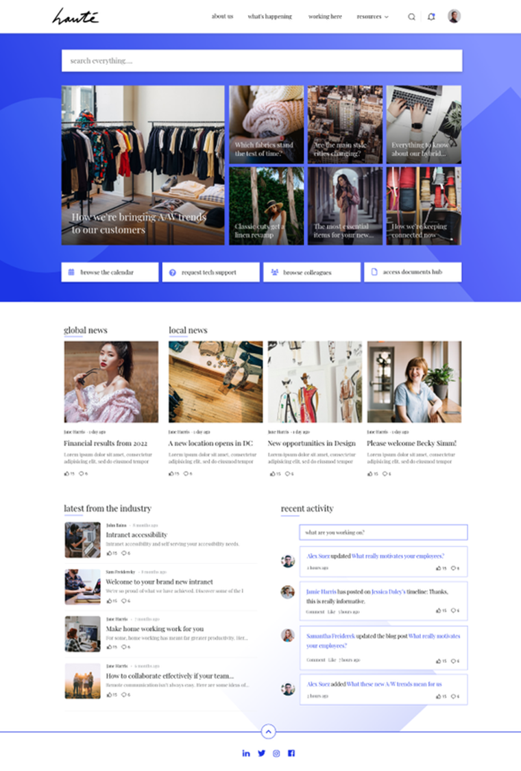 Employee portal examples for a retail business