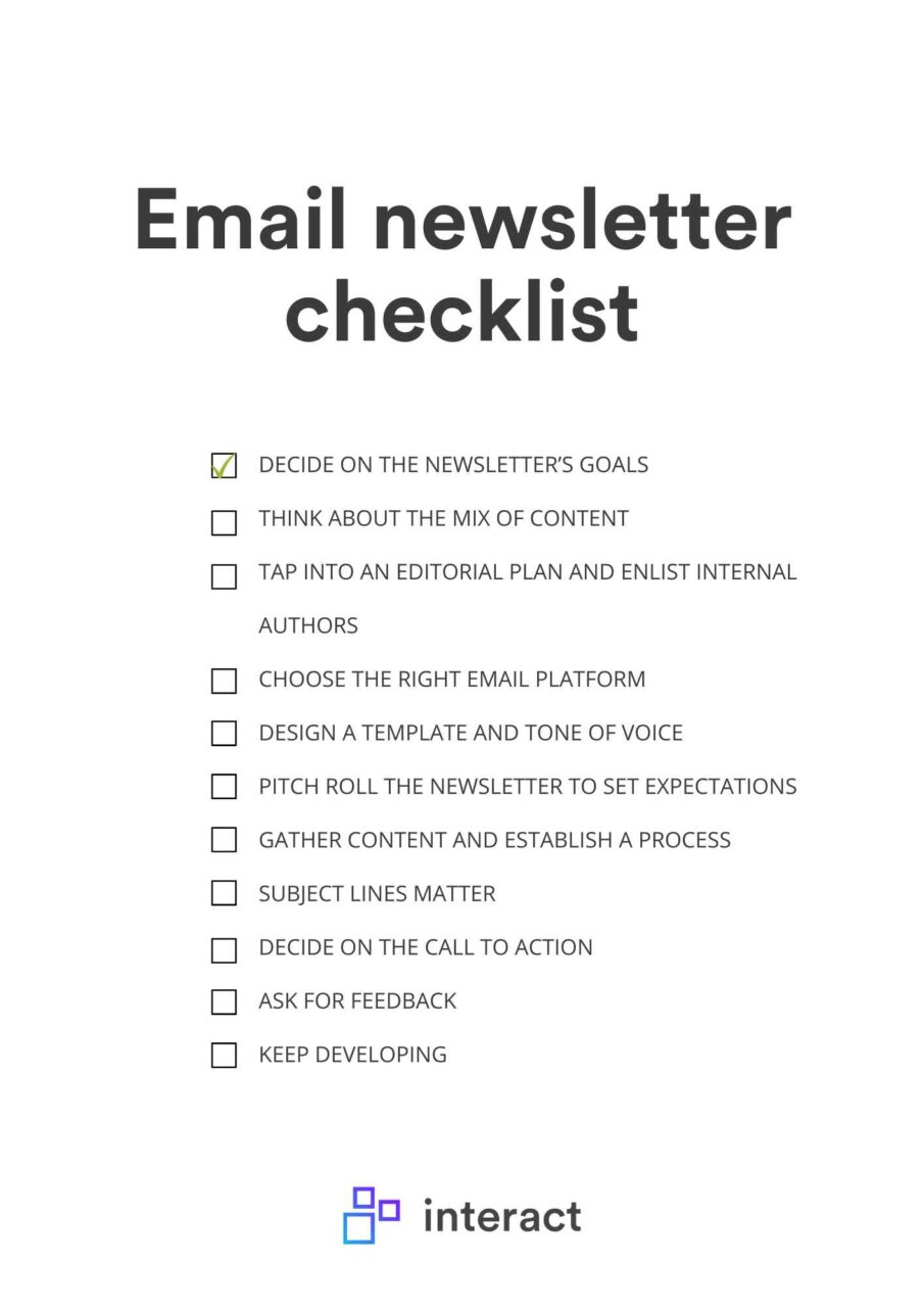 email newsletter best practices checklist