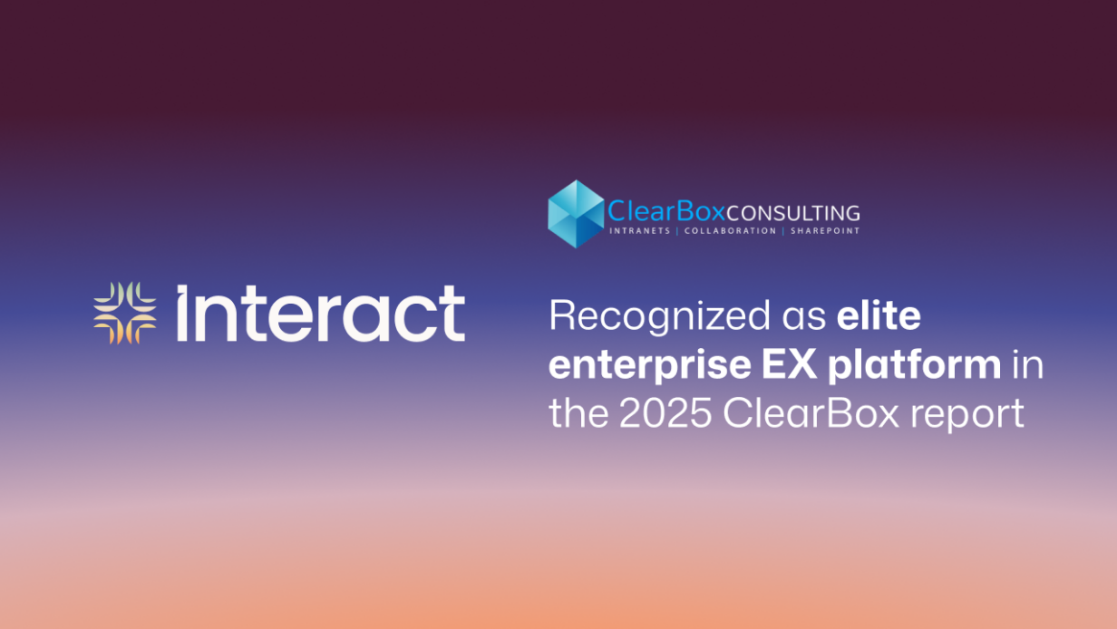 Featured image for Interact recognized as elite enterprise EX platform in 2025 ClearBox report