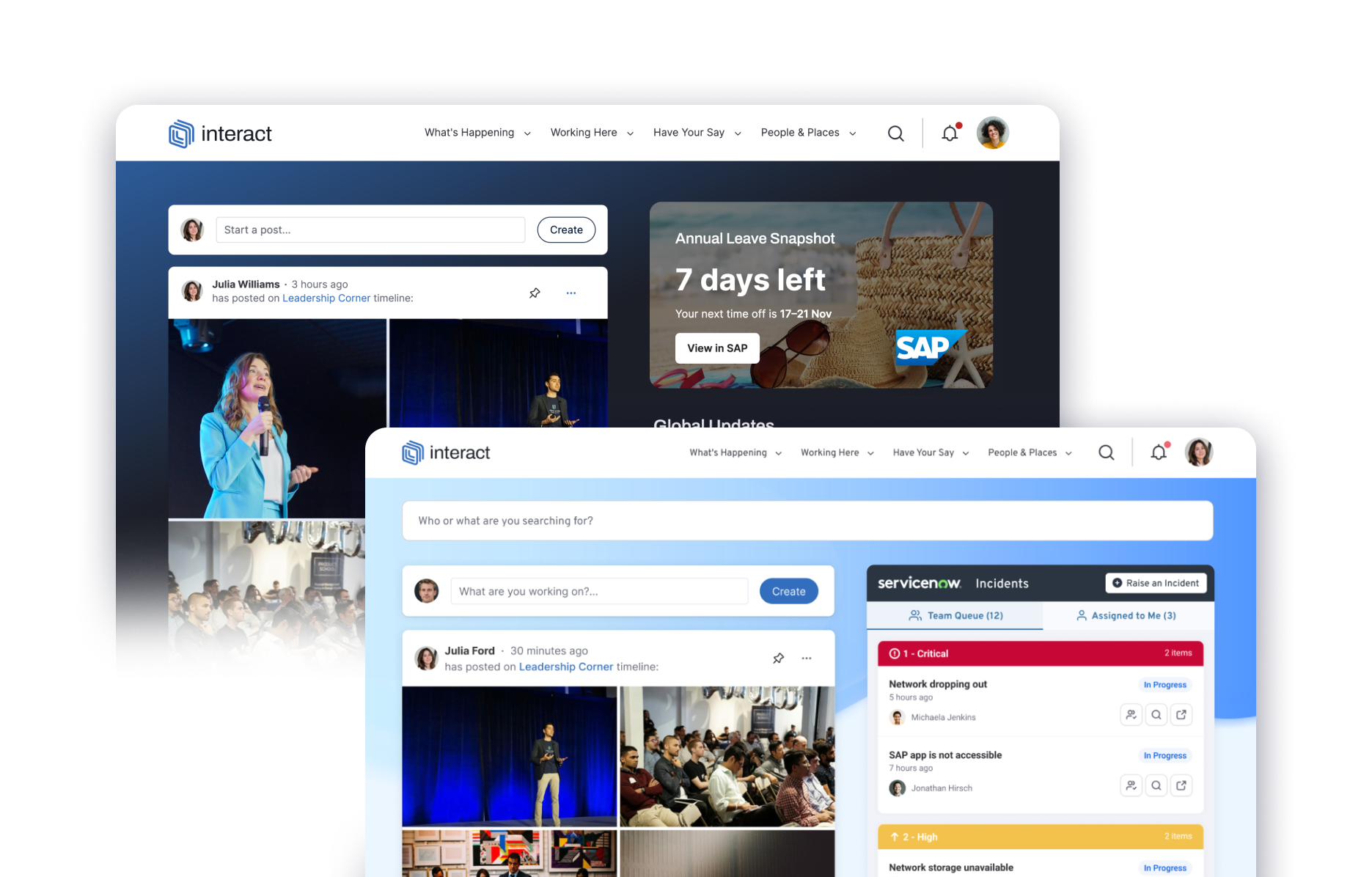 Marketplace Widgets - SAP and ServiceNow for Webpage