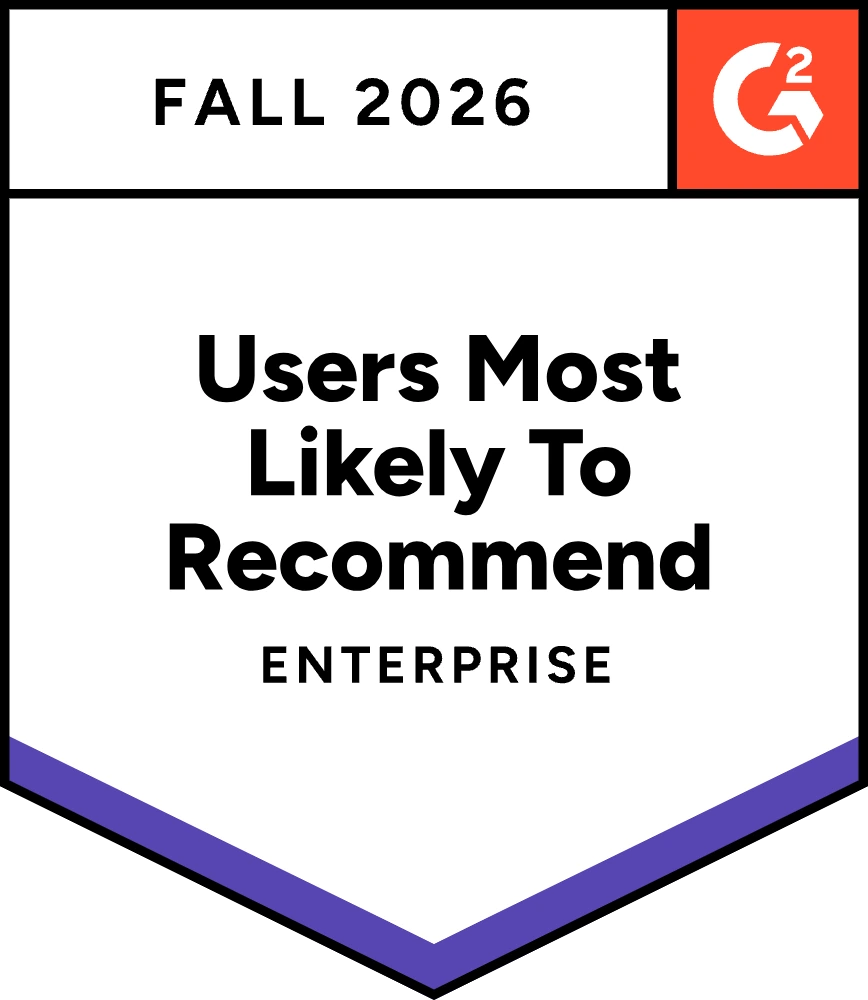 G2 Fall 2026 Users Most Likely To Recommend, Enterprise