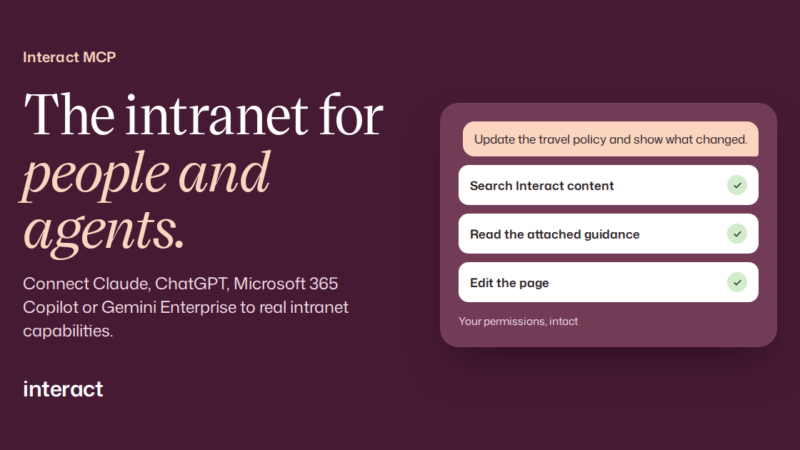 Thumbnail for Introducing Interact MCP: the enterprise intranet, in every AI assistant